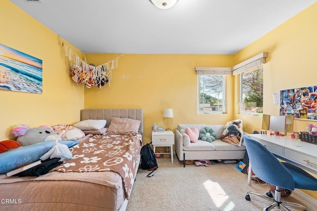 bedroom with carpet