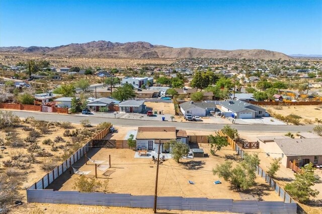 61853 Grand View Cir, Joshua Tree, CA 92252 - birds eye view of property featuring a mountain view and a residential view