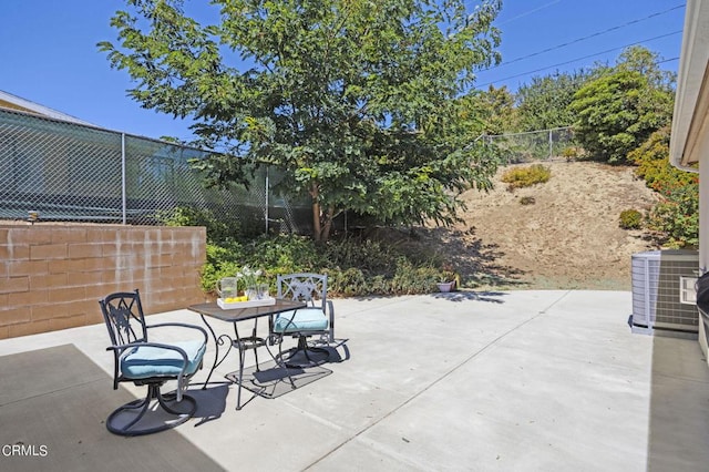 view of patio featuring central air condition unit