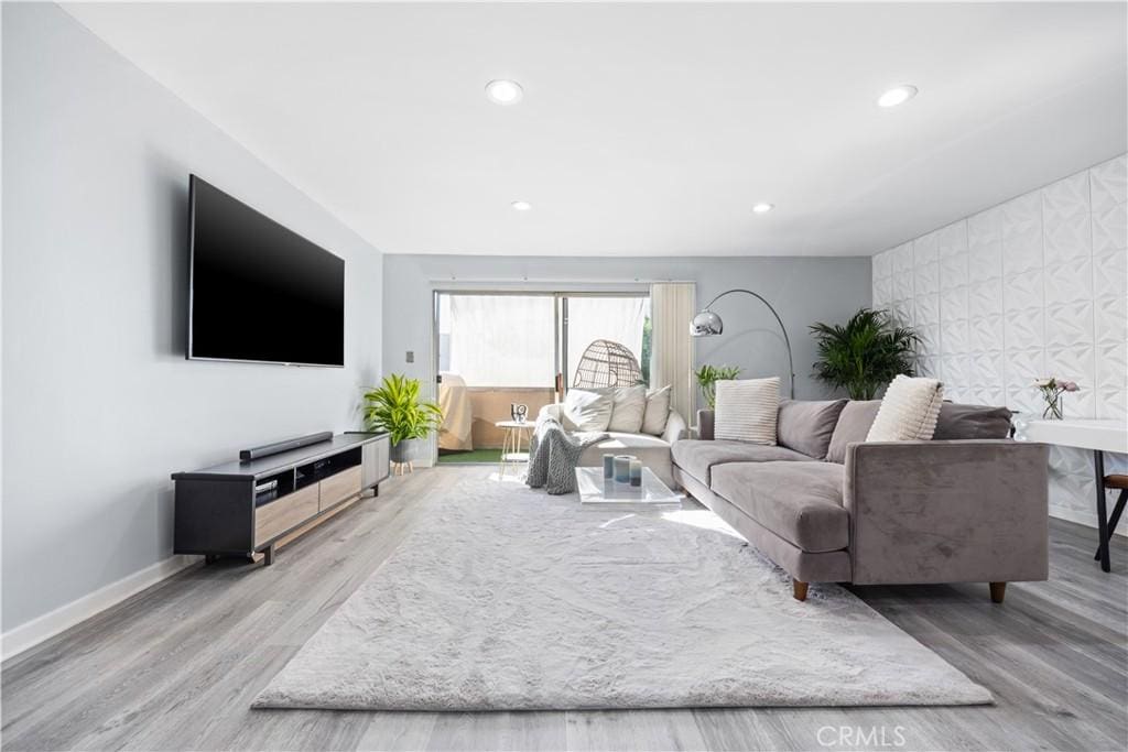 living room featuring hardwood / wood-style flooring