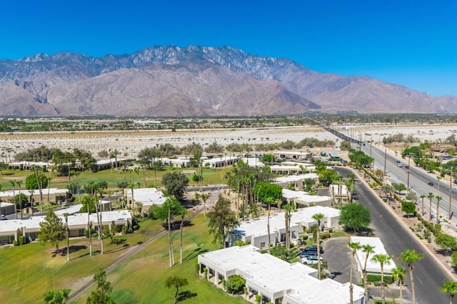 bird's eye view with a mountain view