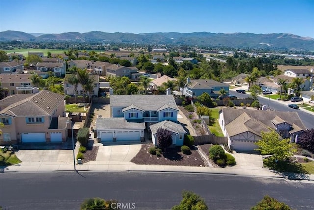 aerial view with a mountain view