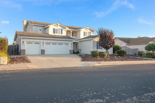 view of front of home with a garage