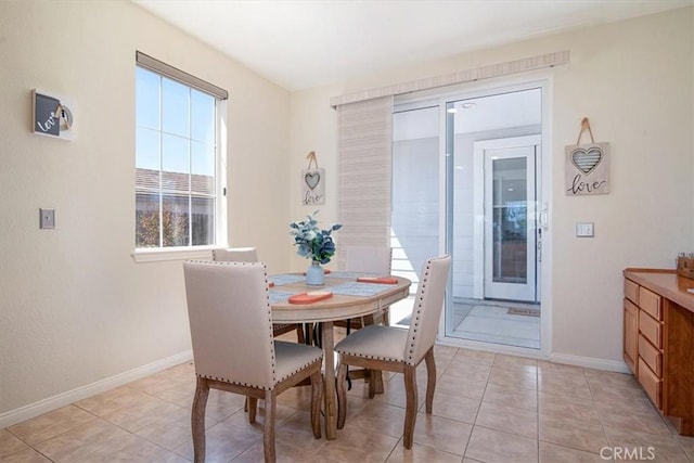 view of tiled dining area