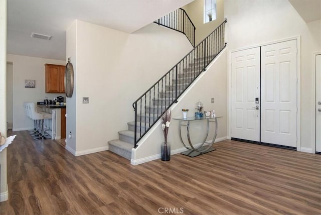 foyer featuring dark hardwood / wood-style flooring