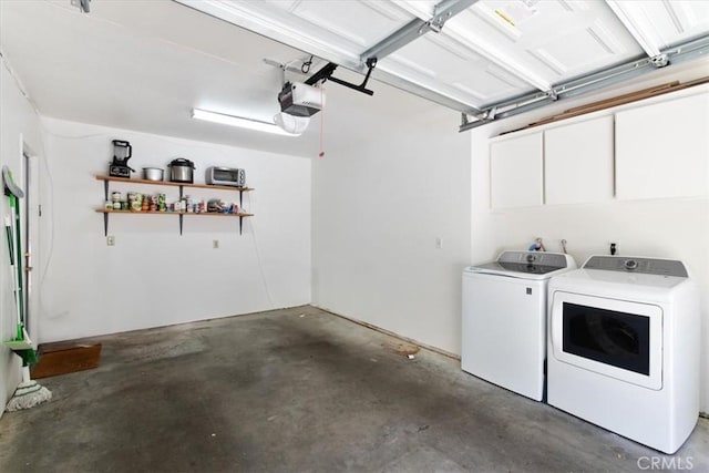 43334 32nd St W Unit 44, Lancaster, CA 93536 - garage featuring independent washer and dryer and a garage door opener