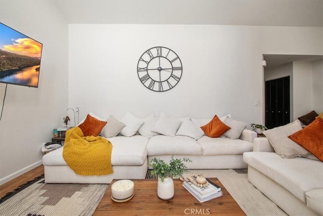 43334 32nd St W Unit 44, Lancaster, CA 93536 - living room featuring wood finished floors and baseboards