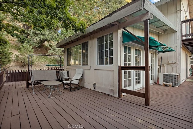 wooden terrace with central AC