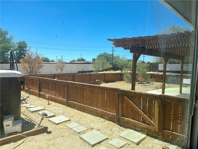 exterior space with a pergola