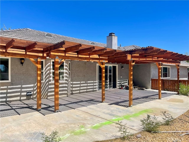 view of patio / terrace featuring a pergola