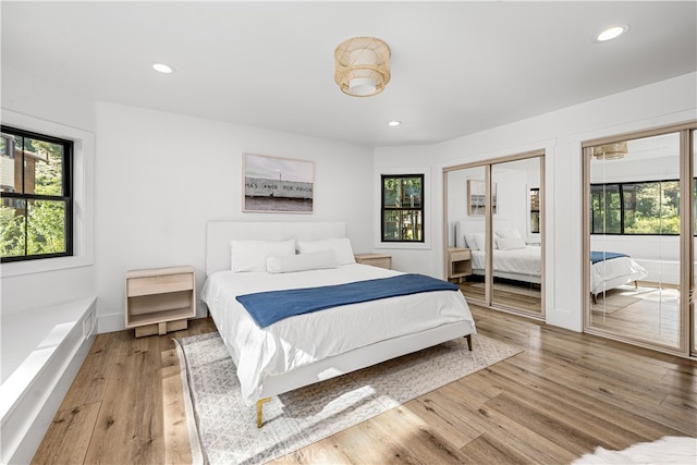 bedroom featuring light hardwood / wood-style flooring