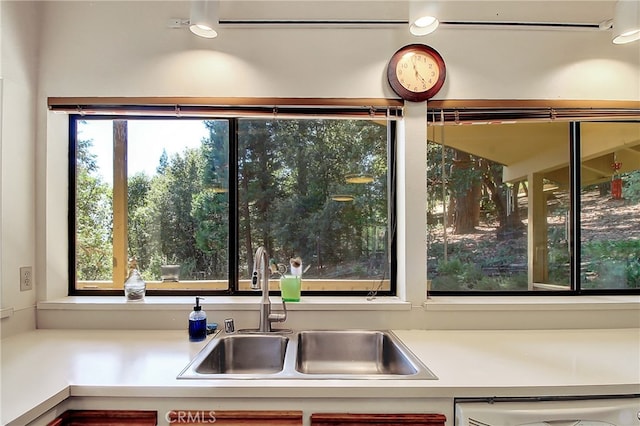 kitchen with dishwashing machine and sink