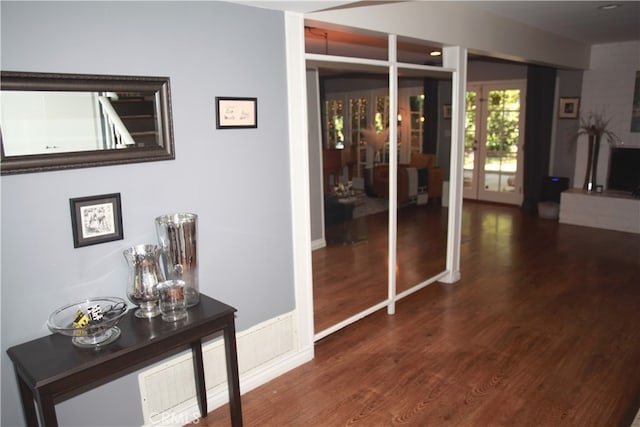 hall featuring hardwood / wood-style floors