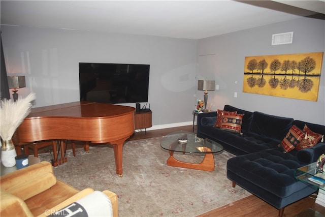 living room featuring wood-type flooring