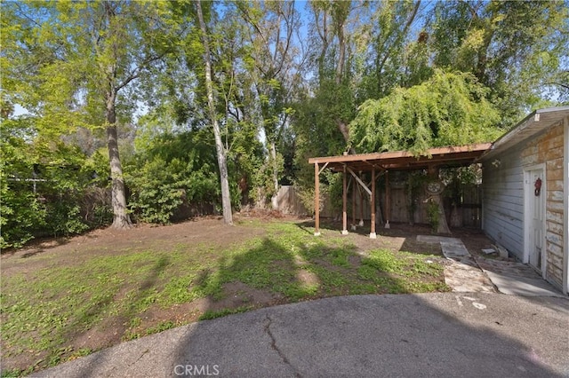 view of yard with fence