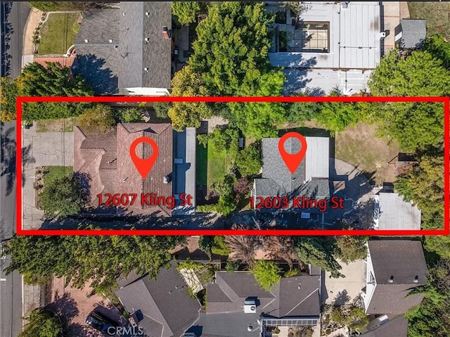 bird's eye view featuring a residential view