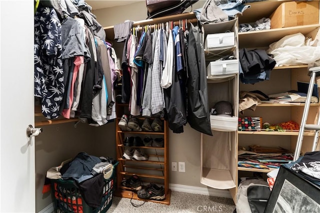 spacious closet with carpet flooring