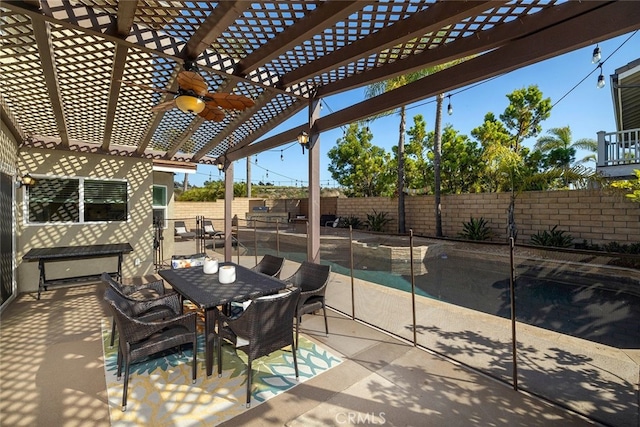 view of patio / terrace with a pergola