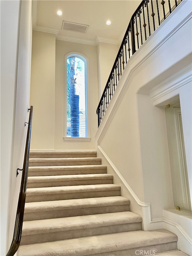 stairway with ornamental molding