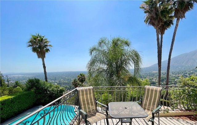 balcony with a mountain view