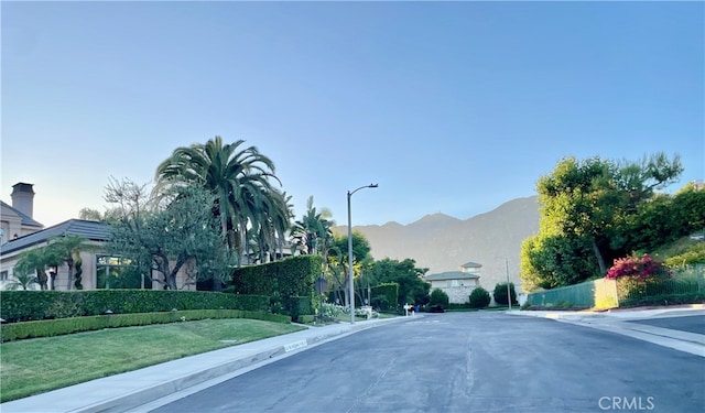 view of road with a mountain view