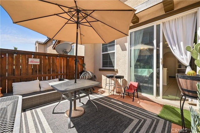 view of patio featuring outdoor lounge area