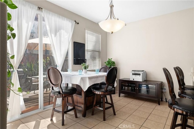 view of tiled dining room