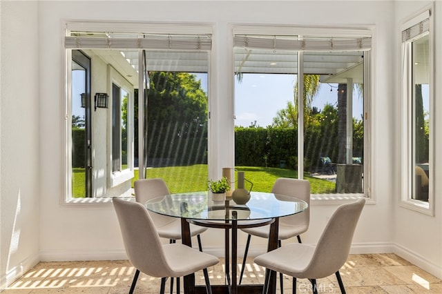 sunroom with a healthy amount of sunlight