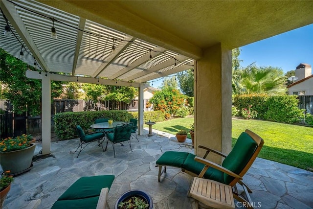 view of patio with a pergola