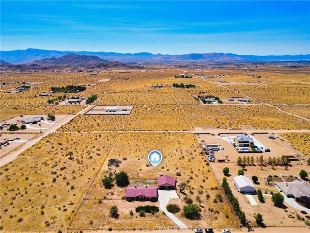 aerial view with a mountain view