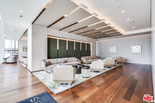 living room featuring hardwood / wood-style floors