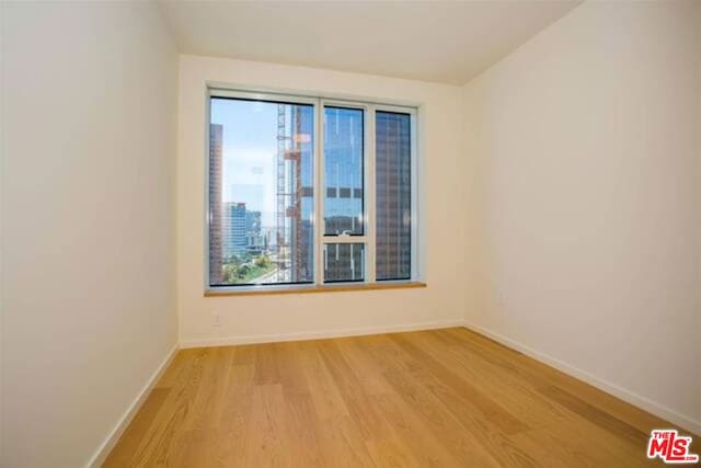 spare room featuring light hardwood / wood-style flooring