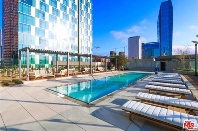 view of pool featuring a patio area