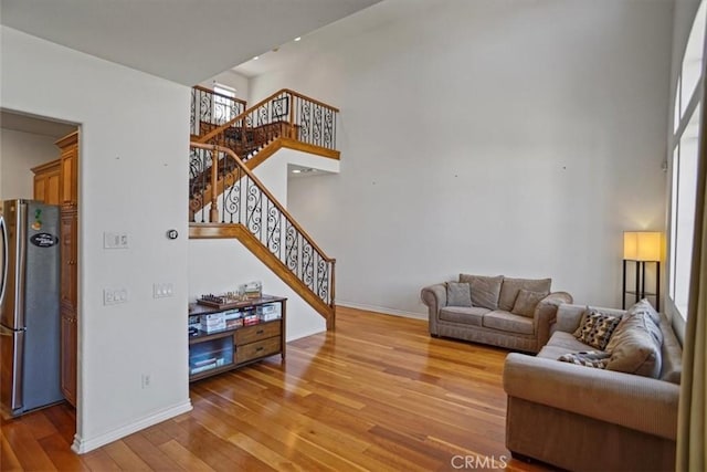 living room featuring light hardwood / wood-style floors