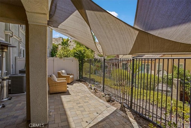 view of patio with central air condition unit