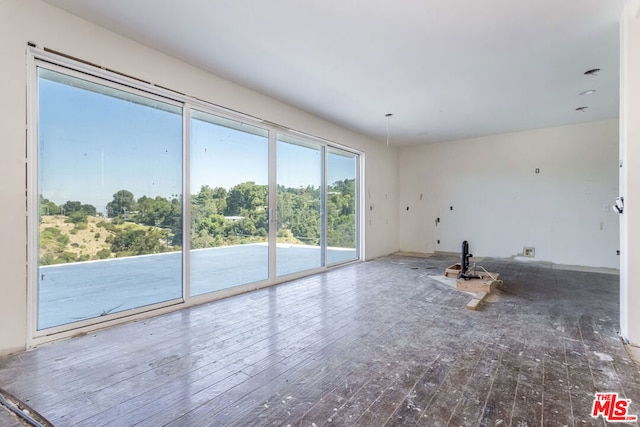 unfurnished room with dark hardwood / wood-style floors