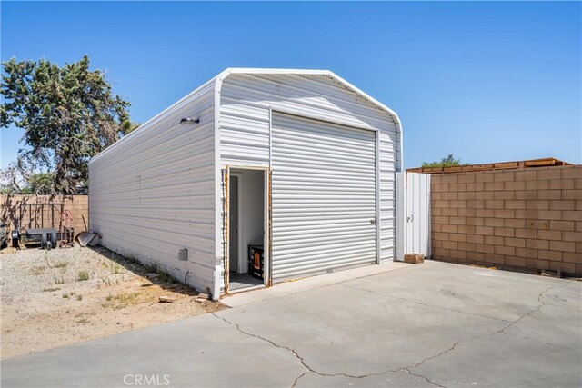 view of garage