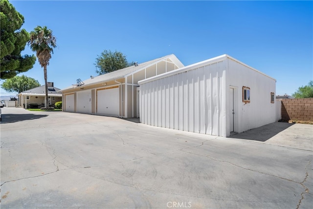 view of garage