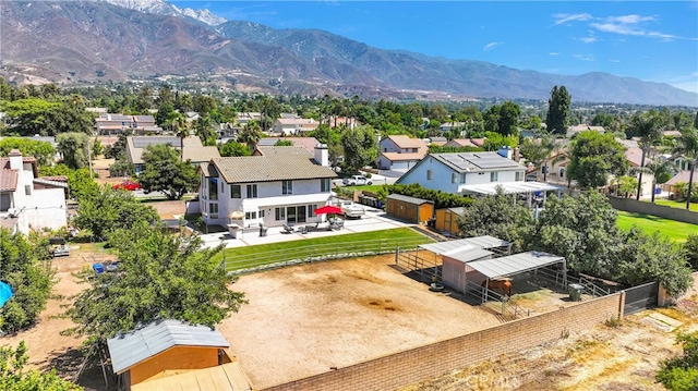 aerial view featuring a mountain view