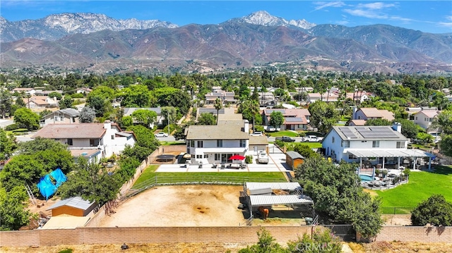 bird's eye view featuring a mountain view