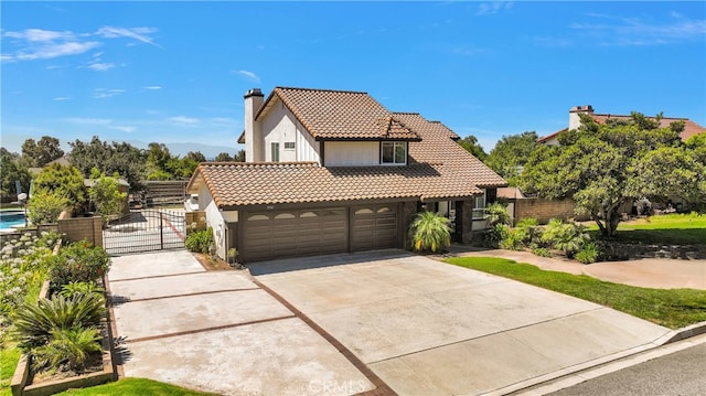 view of front of property featuring a garage