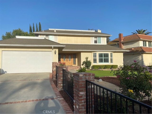 view of front of house with a garage