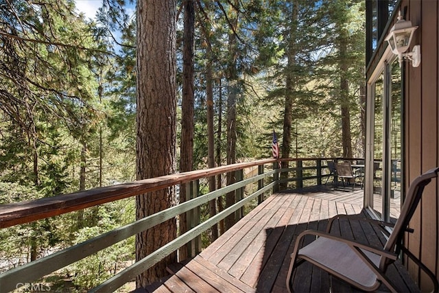 view of wooden deck