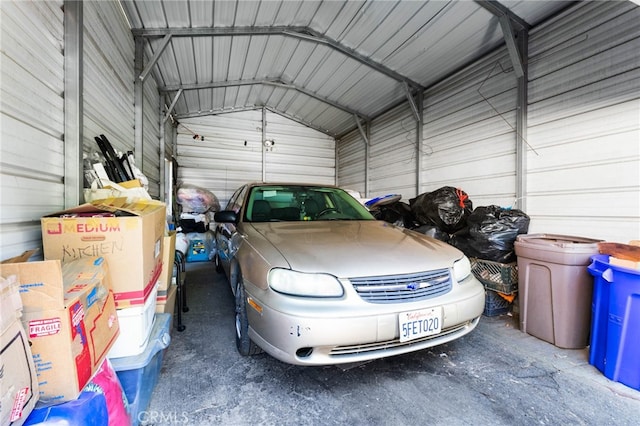 garage with a carport