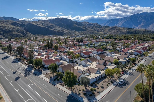 bird's eye view with a mountain view