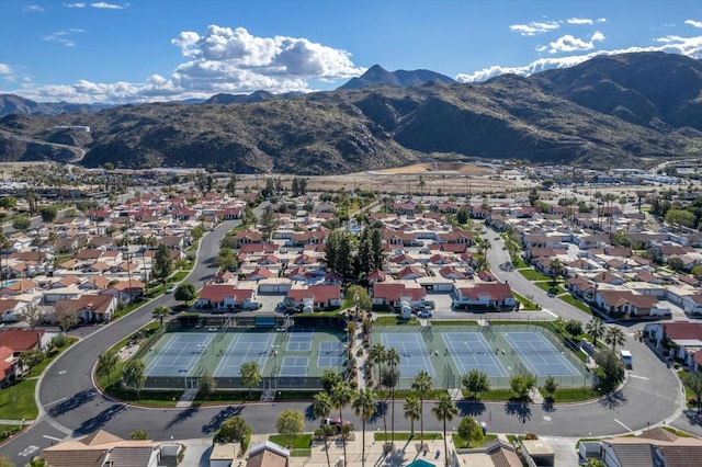 aerial view featuring a mountain view