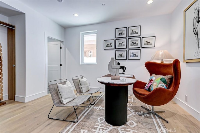 2304 Grant Ave Unit A, Redondo Beach, CA 90278 - sitting room featuring wood finished floors, baseboards, and recessed lighting