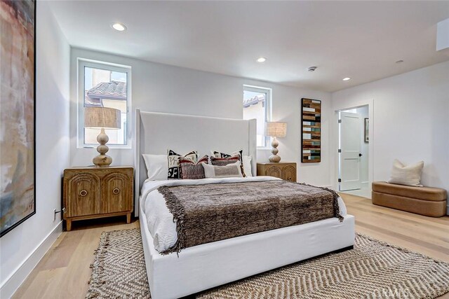 2304 Grant Ave Unit A, Redondo Beach, CA 90278 - bedroom featuring light wood-style flooring, recessed lighting, and baseboards