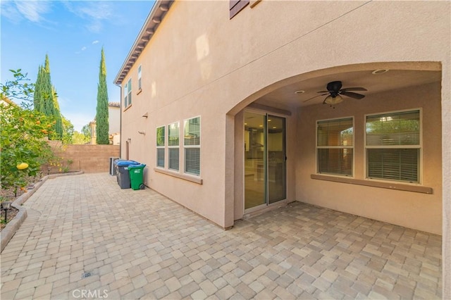 view of patio / terrace with ceiling fan