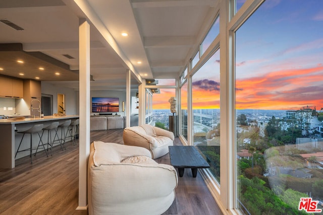 view of sunroom